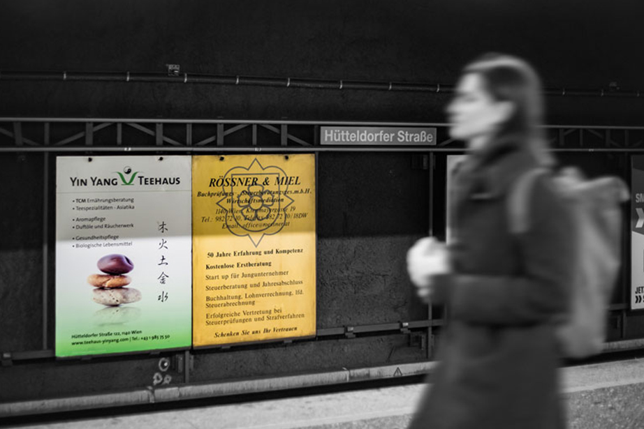 U-Bahntafel hohe Frequenz Wiener U-Bahn Netz der Wiener Linien Underground Metro